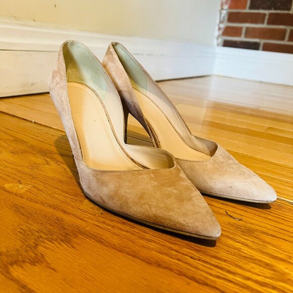 J.Crew Dulci Suede Kitten Heels in Kraft Brown Tan Neutral Taupe Pumps Size 8.5 - Picture 1 of 16